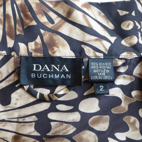 Size 2 Dana Buchman Front Tie Silk Kimono Wrap Robe Unconstructed Duster Blouse - Picture 6 of 6